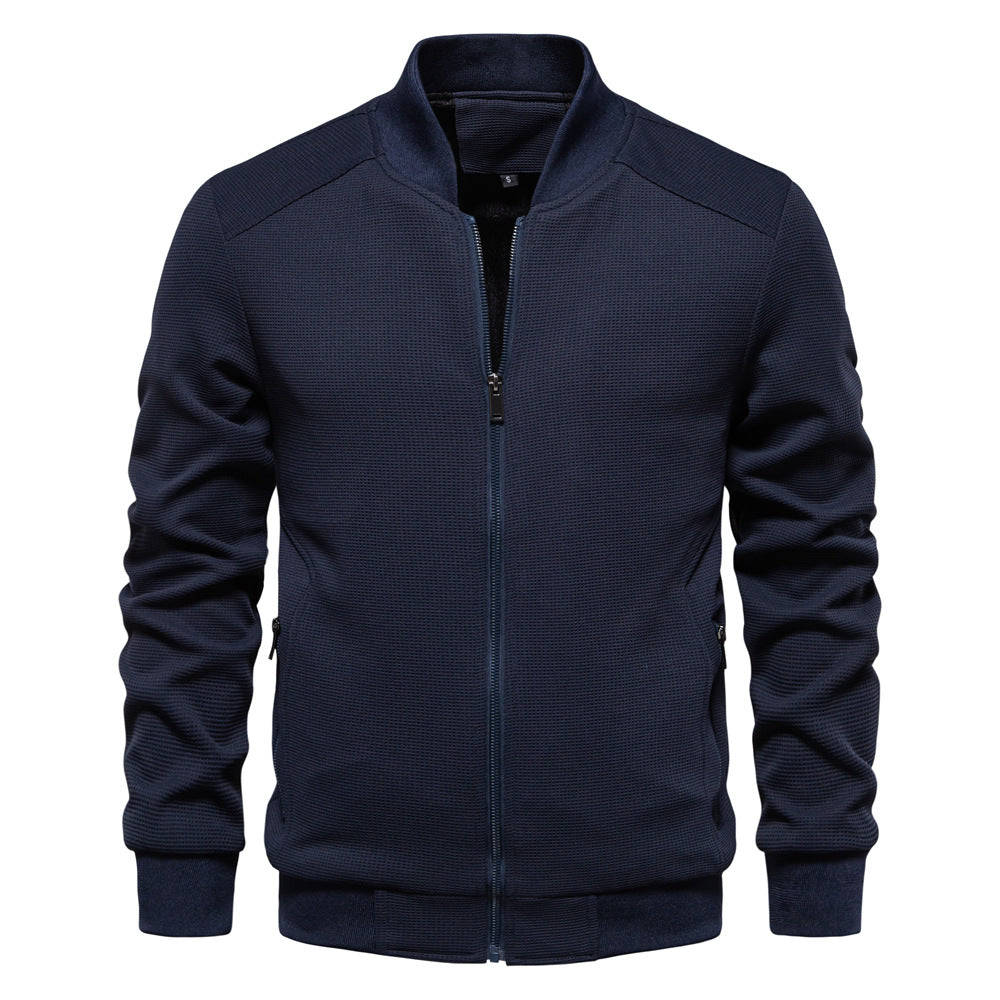 Navy blue jacket on a white background