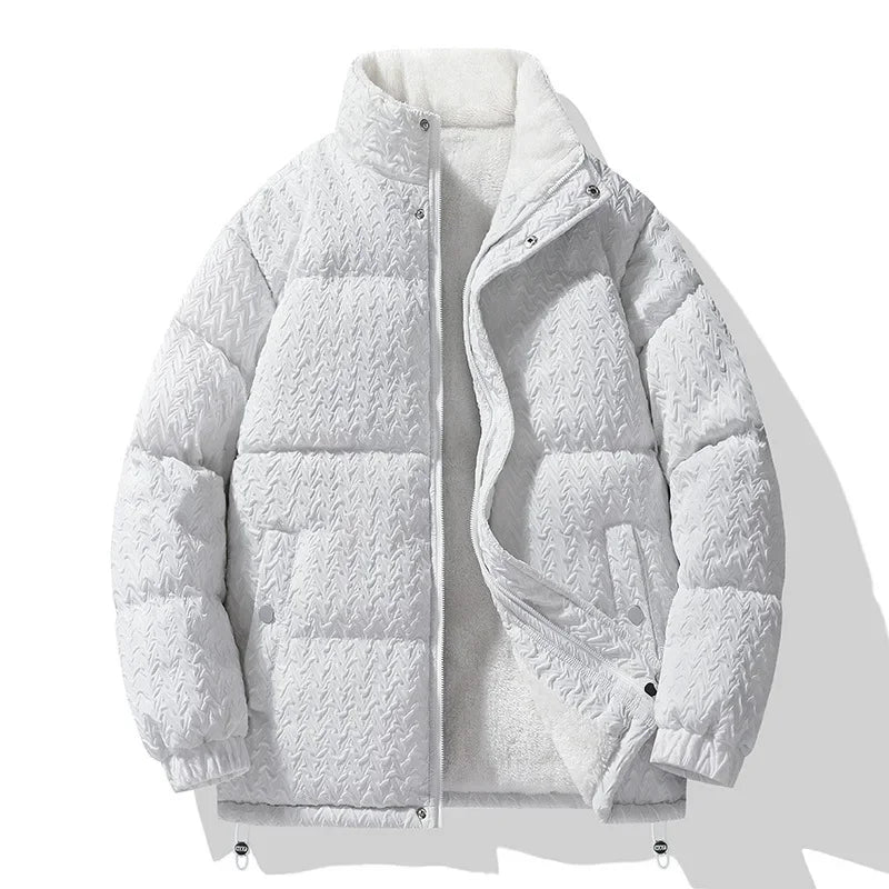 White puffer jacket on a white background
