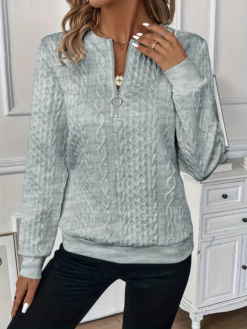 Elegancki sweter z zamkiem błyskawicznym dla kobiet