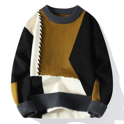 Przytulny sweter patchworkowy premium