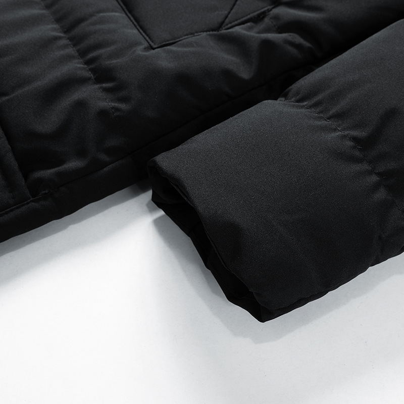 Gruba Długa Kurtka Puchowa z Kapturem i Kieszeniami (Męska)