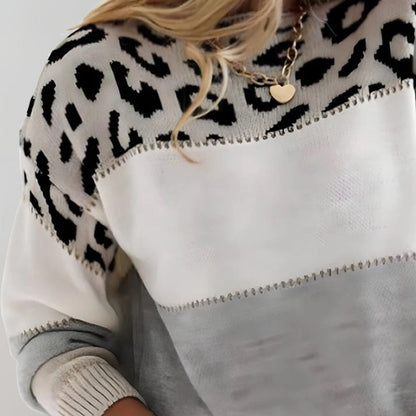 Sweter premium z nadrukiem w panterkę dla kobiet