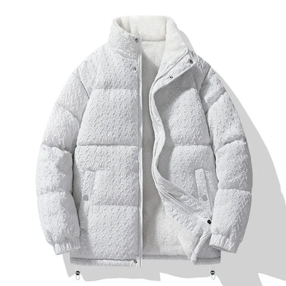 White puffer jacket on a white background