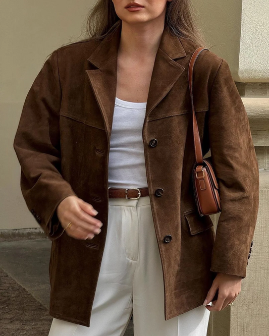 Kurtka zamszowa w stylu retro premium