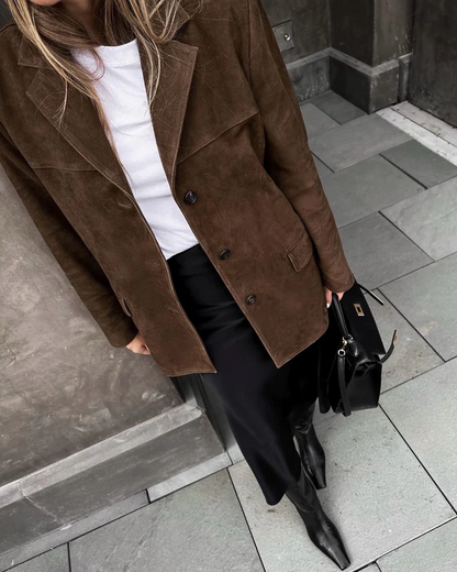 Kurtka zamszowa w stylu retro premium